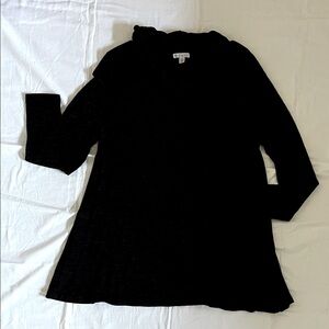 Black Long Sleeve Top Cowl Neck Elaine Rose XL